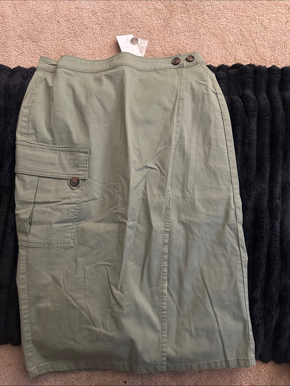 Sanctuary Olive Green Cargo Midi Skirt